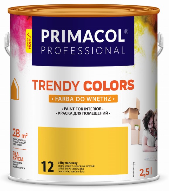Farba akrylowa Trendy Colors 2,5 l mat, żółty słoneczny